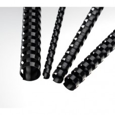 Пружины для переплета пластиковые  8 мм, для сшивания 21-40 листов, черные, 100шт.